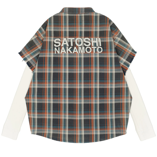 Satoshi Nakamoto Bender Cut Off Flannel
