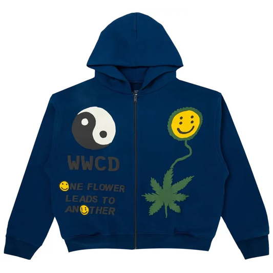 Cactus Plant Flea Market Earth First Zip Hoodie Navy