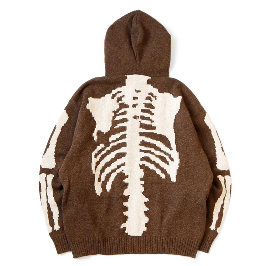 Kapital 5G Wool Bone Hooded Sweater Brown