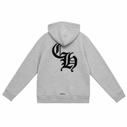Chrome Hearts CH Logo Cross Leather Patch Pullover Sweatsuit Grey
