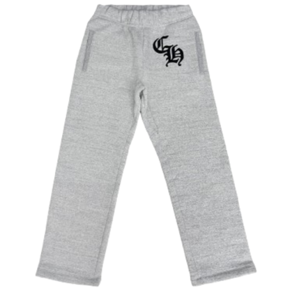 Chrome Hearts CH Logo Cross Leather Patch Pullover Sweatsuit Grey
