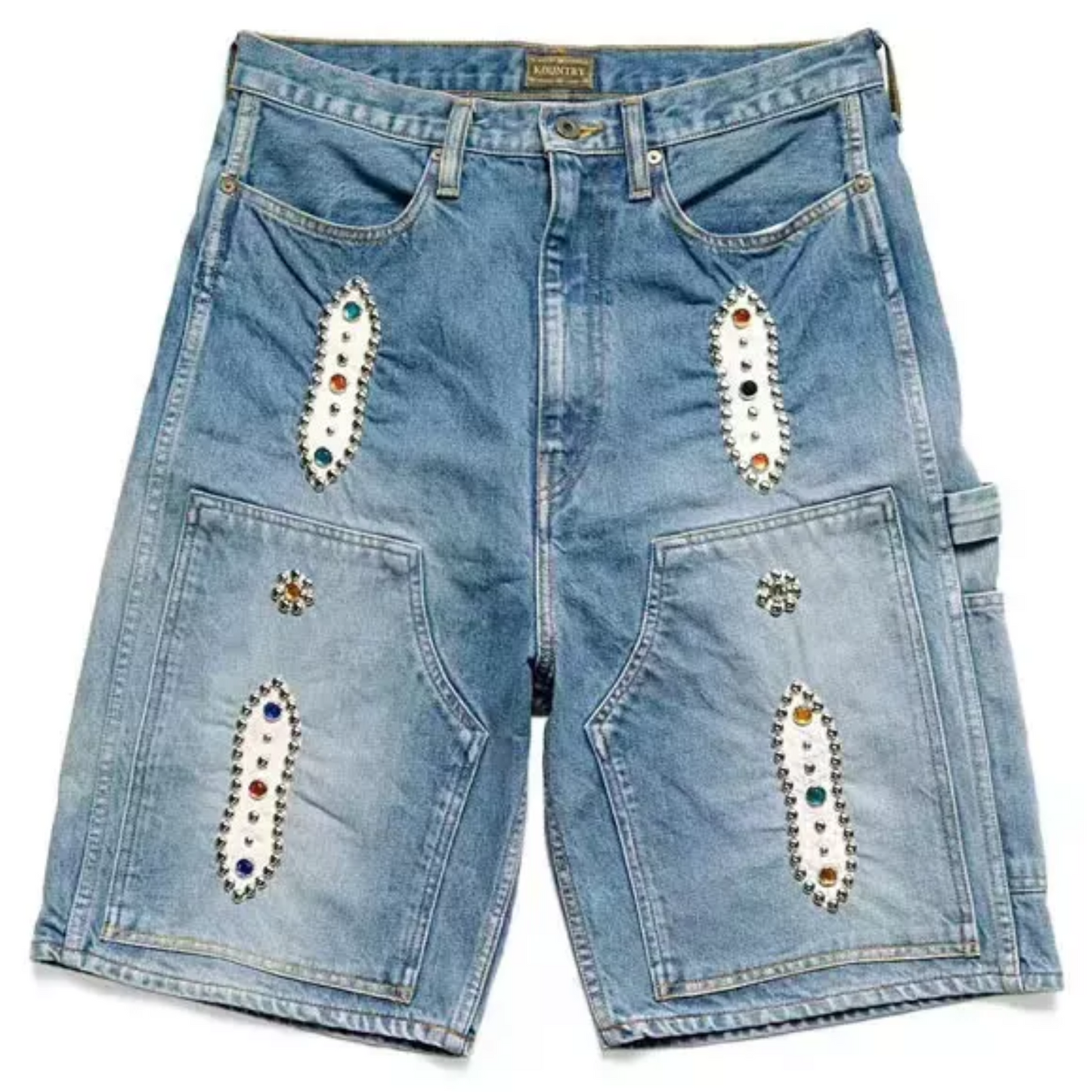Kapital Studs Remake Denim Shorts