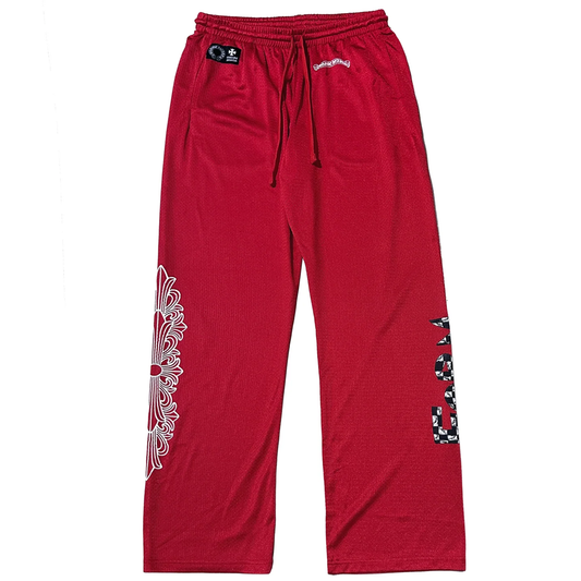 Chrome Hearts Matty Boy Mesh Varsity Red Pants