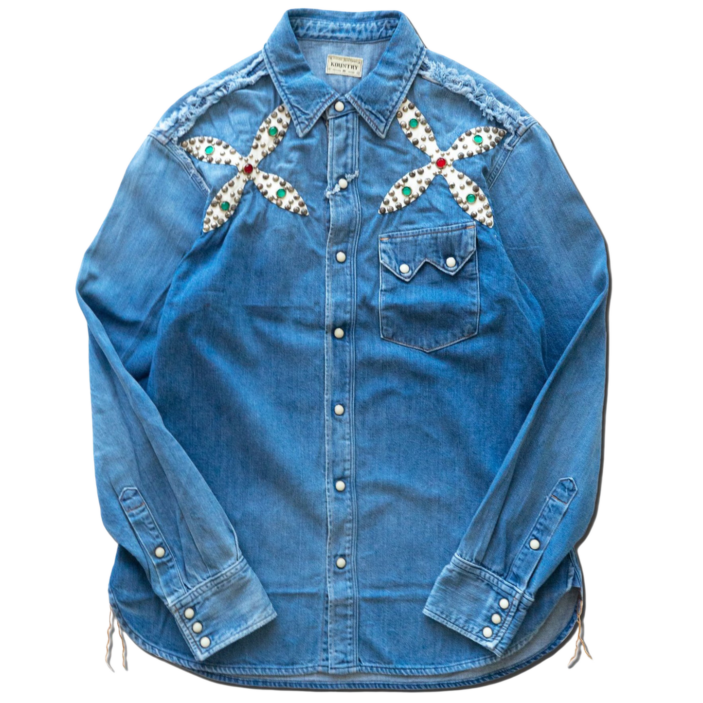 Kapital Botanical Denim Studs Western Shirt Indigo