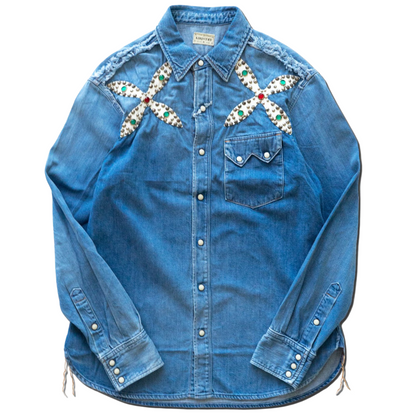 Kapital Botanical Denim Studs Western Shirt Indigo