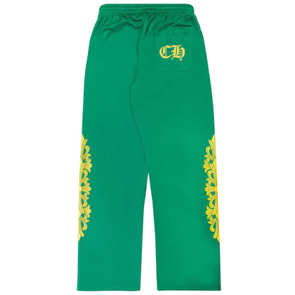 Chrome Hearts Floral Mesh Jersey Pants Green/Gold