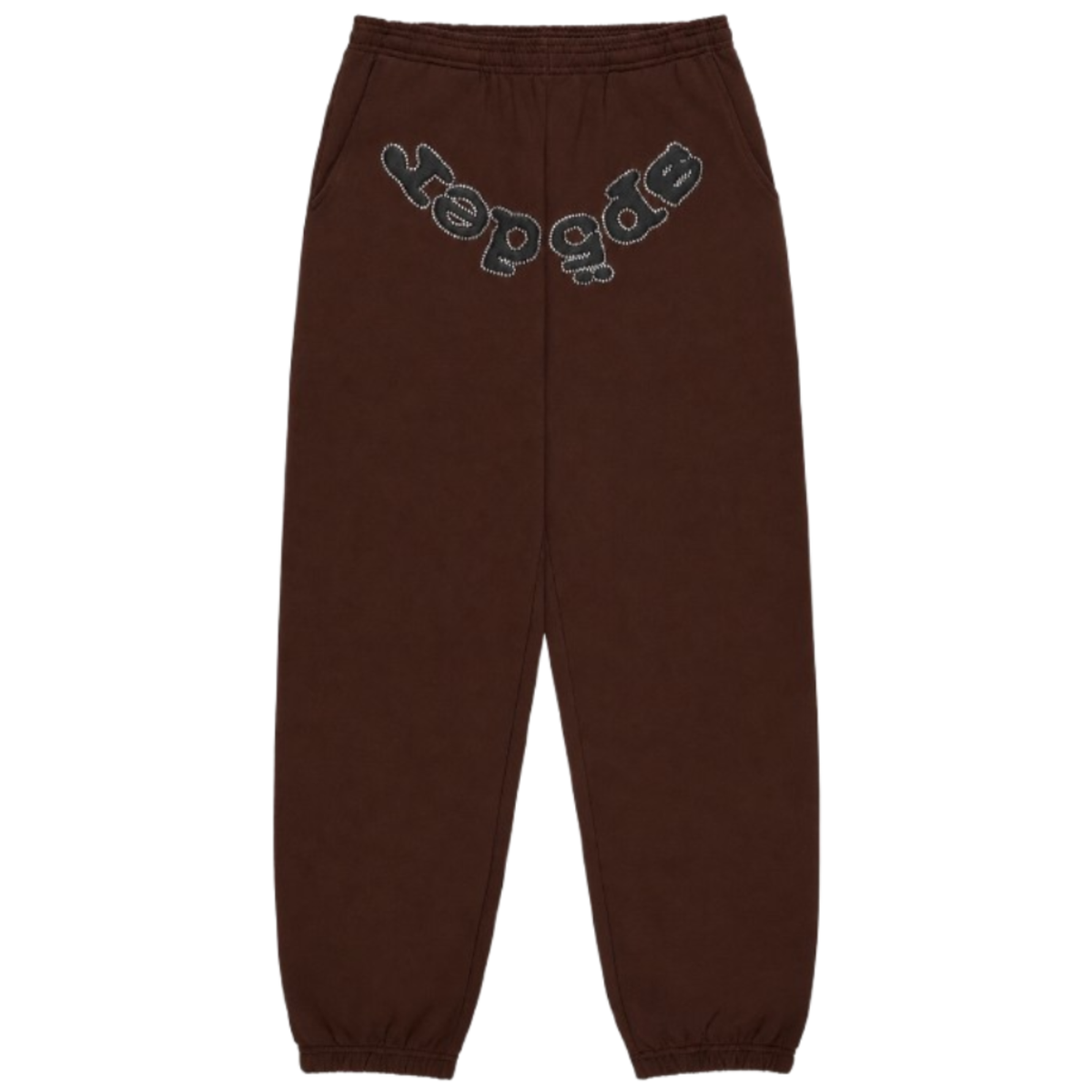 Sp5der OG Web Rhinestone Sweatsuit Brown