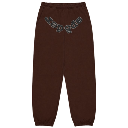 Sp5der OG Web Rhinestone Sweatsuit Brown