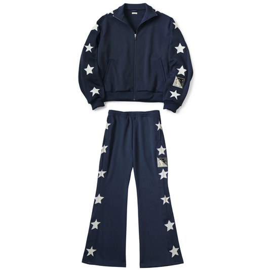 Kapital Star Stuntman & Smooth Jersey Flared Sweatsuit Navy