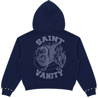 Saint Vanity Studded French Terry Sweatsuit Navy