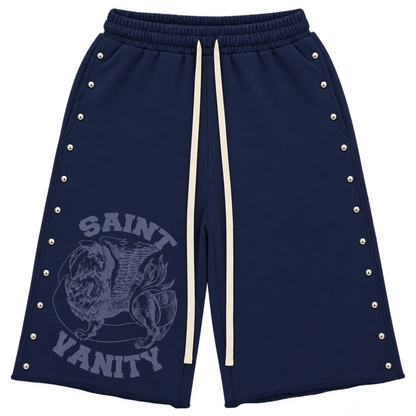 Saint Vanity Studded French Terry Sweatsuit Navy