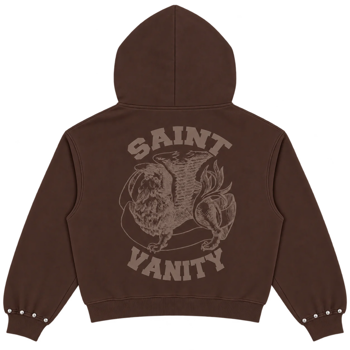 Saint Vanity Studded French Terry Sweatsuit Brown