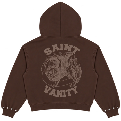 Saint Vanity Studded French Terry Sweatsuit Brown