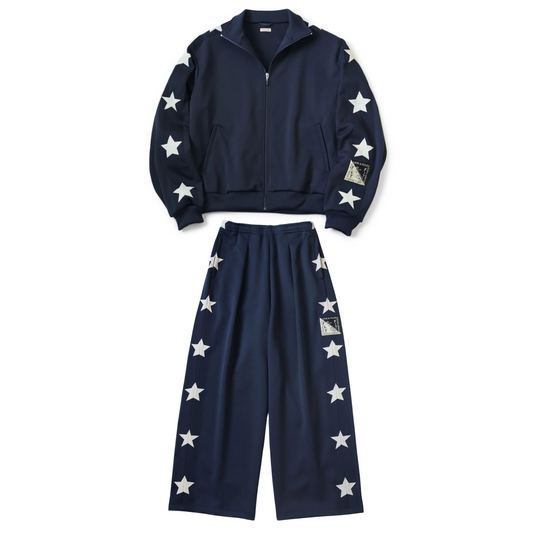 Kapital Star Stuntman & Smooth Jersey Baggy Sweatsuit Navy