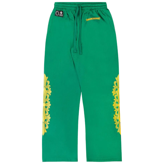 Chrome Hearts Floral Mesh Jersey Pants Green/Gold
