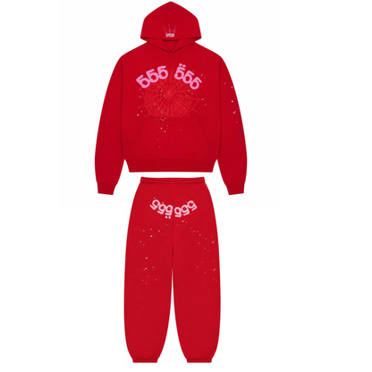 Sp5der Worldwide Red Angel Number 555 Sweatsuit