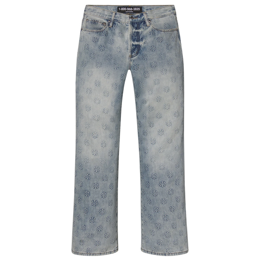 LOSTSHDWS x ComplexCon Embossed Logo Denim Pant Blue