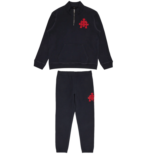 Chrome Hearts Paper Jam Quarter Zip Sweatsuit Navy
