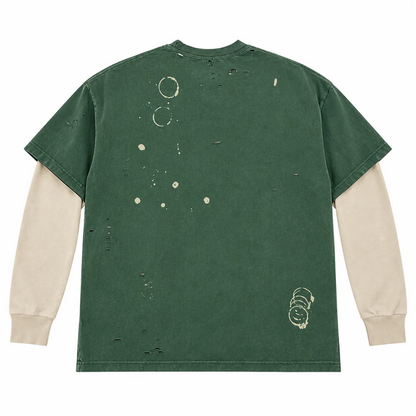 Satoshi Nakamoto Bleached Luke Thermal Tee Green