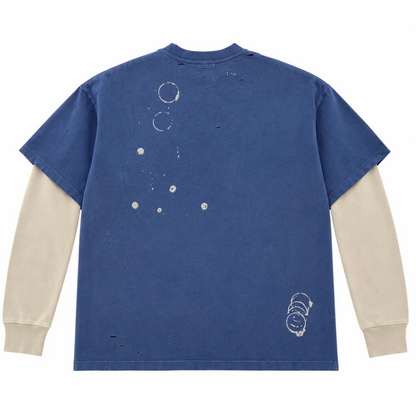 Satoshi Nakamoto Bleached Luke Thermal Tee Blue