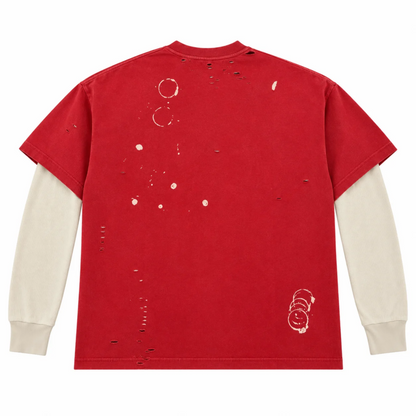 Satoshi Nakamoto Bleached Luke Thermal Tee Red