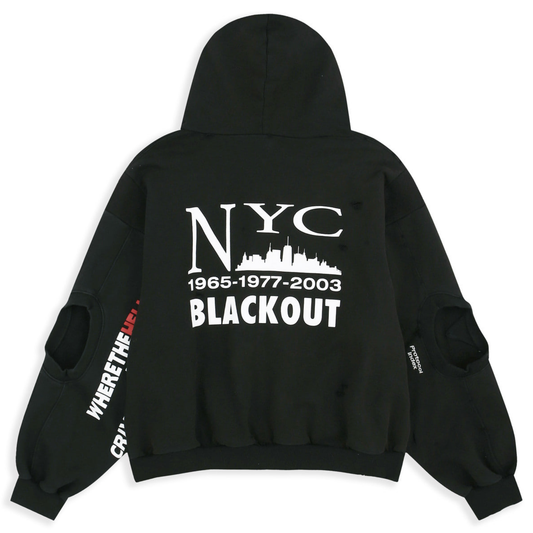 Protocol Index 'NYC Blackout' Reconstructed Zip Up Hoodie