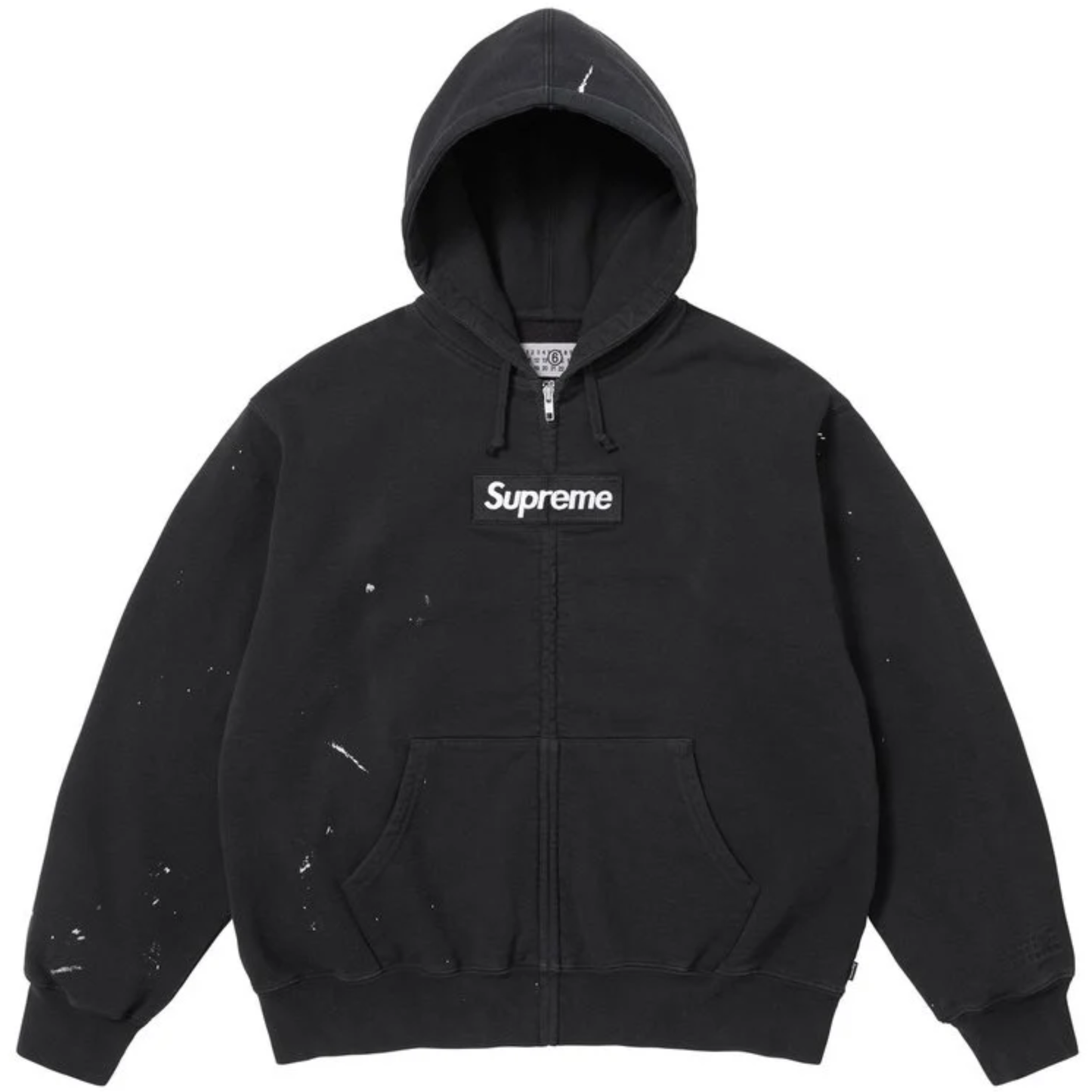 Supreme MM6 Maison Margiela Box Logo Zip Up Hooded Sweatshirt Black