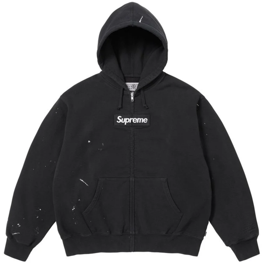 Supreme MM6 Maison Margiela Box Logo Zip Up Hooded Sweatshirt Black