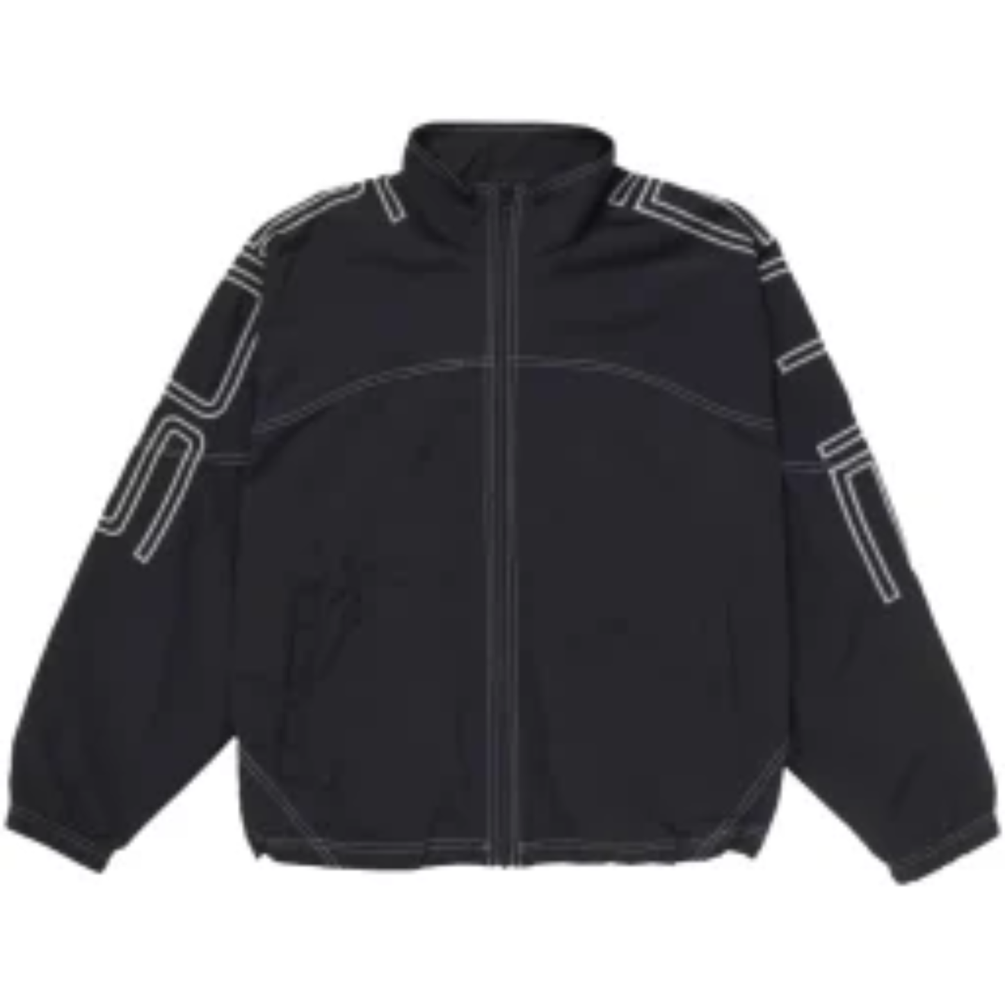 Supreme 'Black' Spellout Embroidered Track Jacket