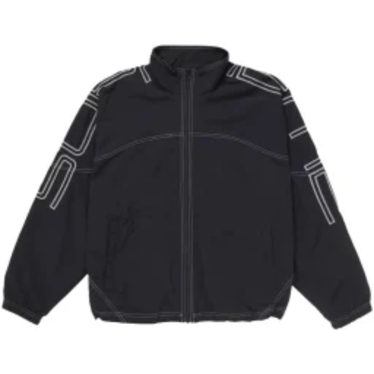 Supreme 'Black' Spellout Embroidered Track Jacket