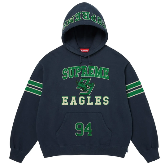 Supreme Rhinestone Eagle Hooded Sweatshirt Navy