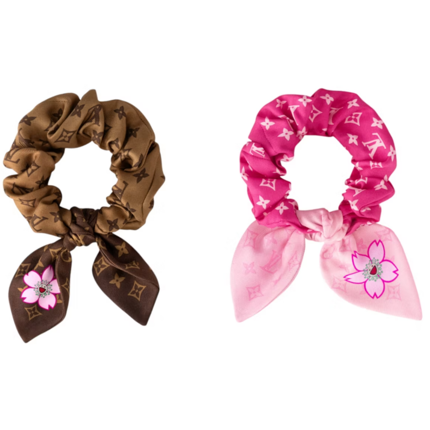 Louis Vuitton x Takashi Murakami Scrunchie Set Cherry Blossom Sakura Brown