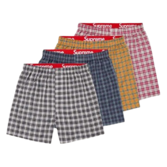 Supreme Hanes Boxers 4-Pack Plaid