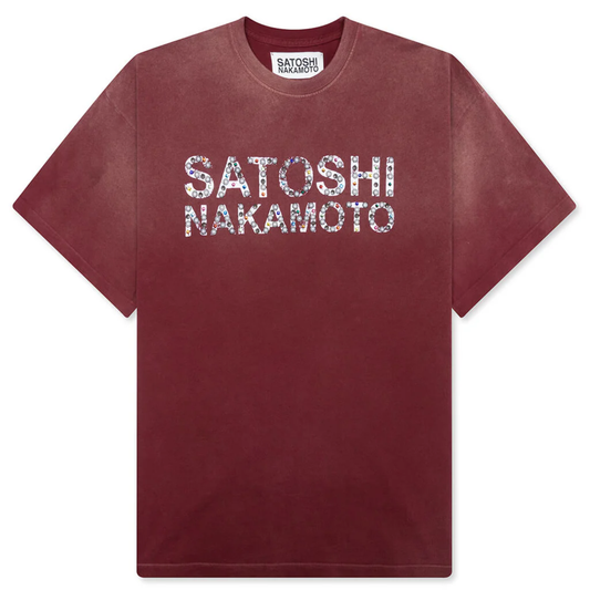 Satoshi Nakamoto Pearl Studded Logo Tee
