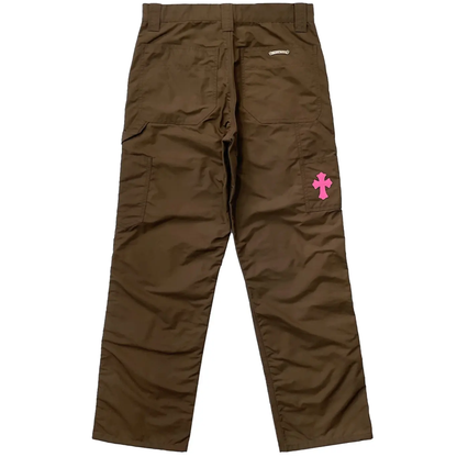 Chrome Hearts Nylon Leather Carpenter Jeans W/ Cross Patch