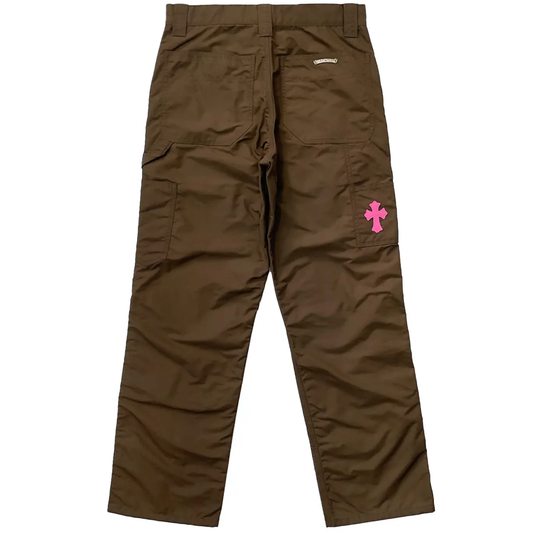 Chrome Hearts Nylon Leather Carpenter Jeans W/ Cross Patch