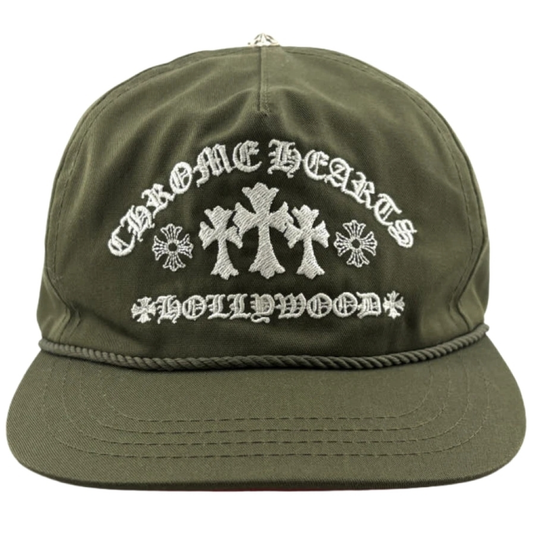 Chrome Hearts Olive Triple Cross Embroidered Gas Station Hat