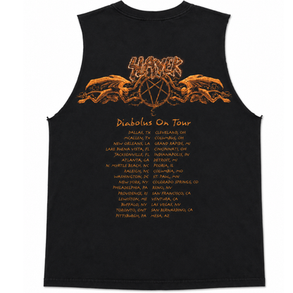 Slayer Diabolus In Musica Tour Cities Vintage Cutoff Tee