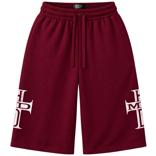 Happy Memories Don't Die HMDD Holy Cross 3/4 Sweatshorts Maroon